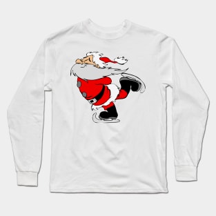 Santa Claus Ice Skating Long Sleeve T-Shirt